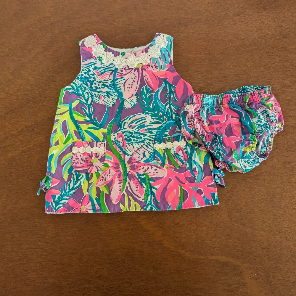 Lily Pulitzer Baby Shift Dress Set, 6-12 Months, Like New!